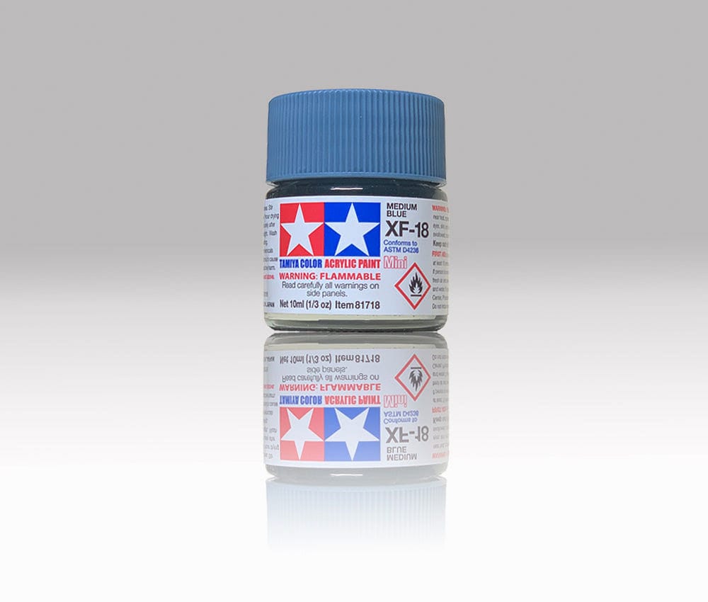 Tamiya XF-18 Flat Medium Blue Acrylic Paint (10ml) [TAM81718] - HobbyTown